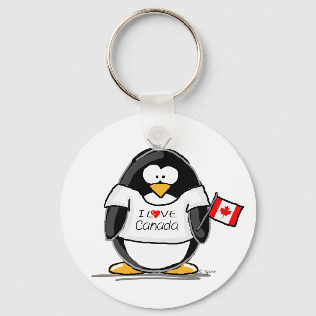 Porte-clés I Love Canada Penguin (Recto)