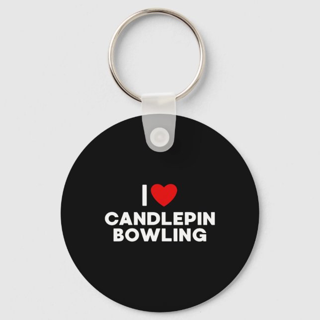 Porte-clés I Love Candlepin Bowling T Shirt (Recto)