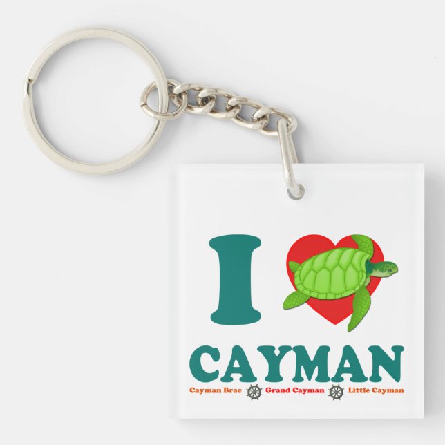 Porte-clés I Love Cayman Caribbean Style Souvenir (Devant)