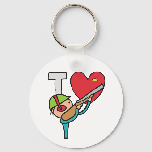 Porte-clés I Love Clay Pigeon Tir (Recto)