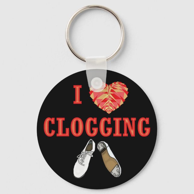 Porte-clés I Love Clogging Dancing Heart Shoe (Recto)