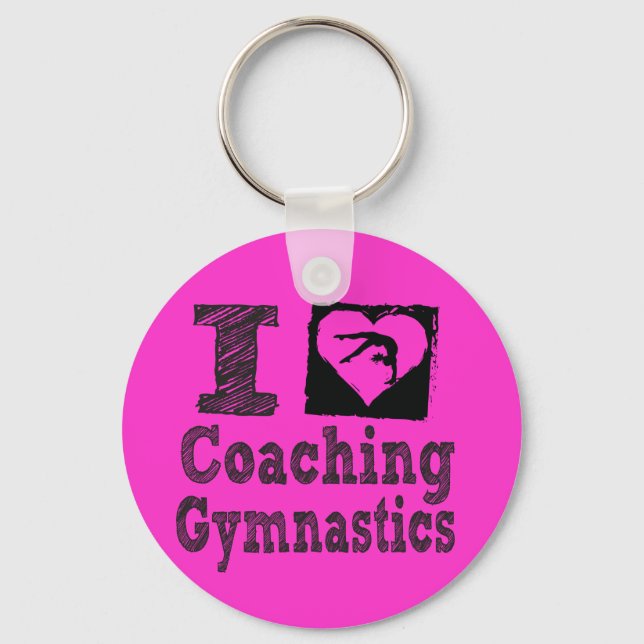 Porte-clés I love Coahing Gymnastics Key Chain (Recto)