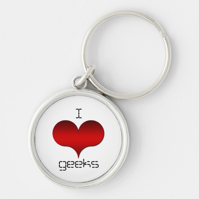 Porte-clés I Love (Coeur) Geek Porte - clé (Devant)
