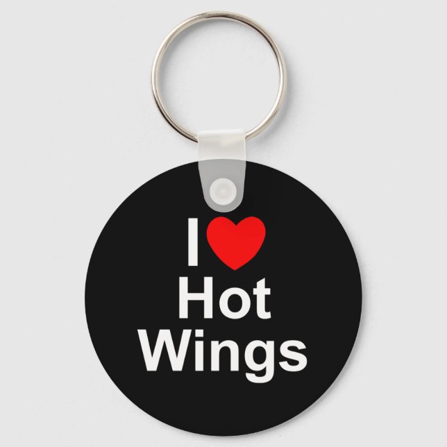 Porte-clés I Love (Coeur) Hot Wings (Recto)