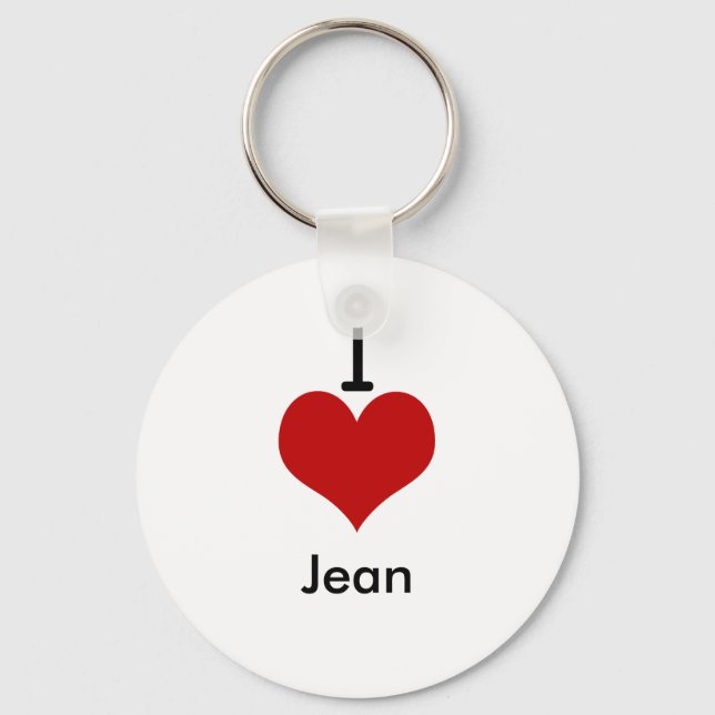 Porte-clés I Love (coeur) Jean (Recto)
