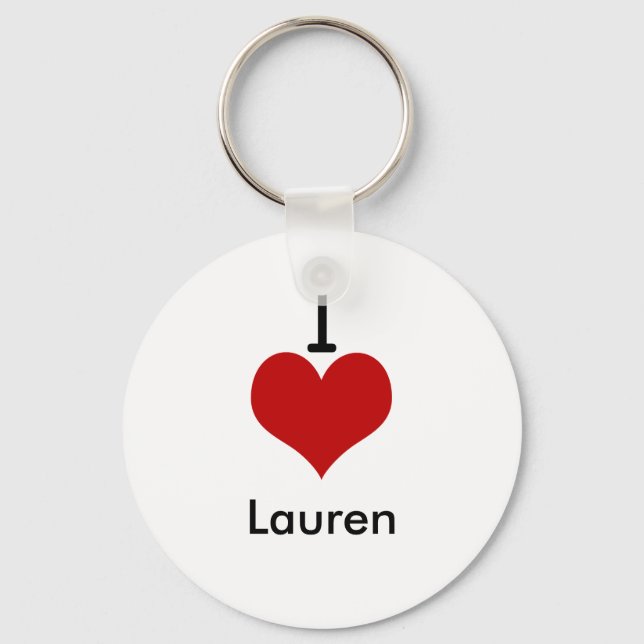 Porte-clés I Love (coeur) Lauren (Recto)