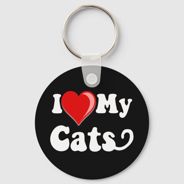 Porte-clés I Love (Coeur) My Cats (Recto)