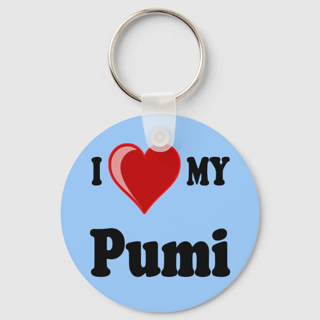 Porte-clés I Love (Coeur) My Pumi Dog (Recto)