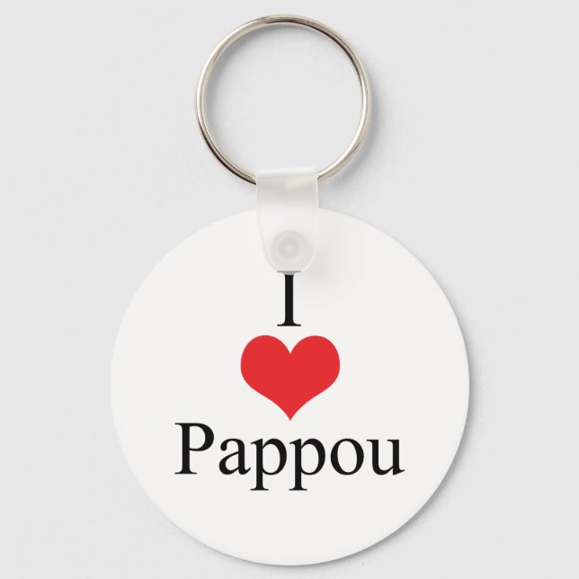 Porte-clés I Love (Coeur) Pappou (Recto)