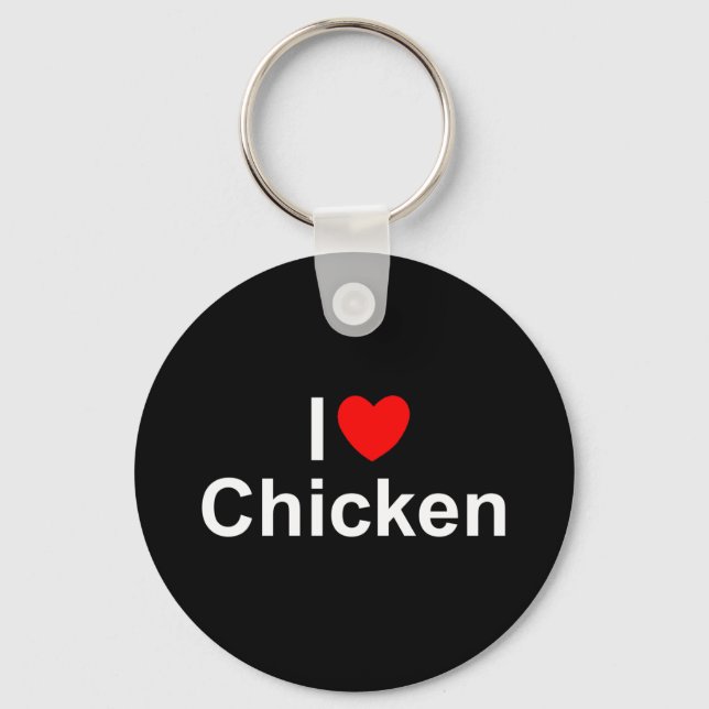 Porte-clés I Love (Coeur) Poulet (Recto)
