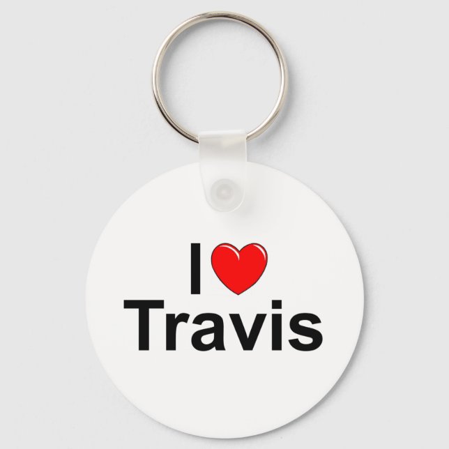 Porte-clés I Love (Coeur) Travis (Recto)