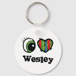 Porte-clés I Love (Coeur) Wesley
