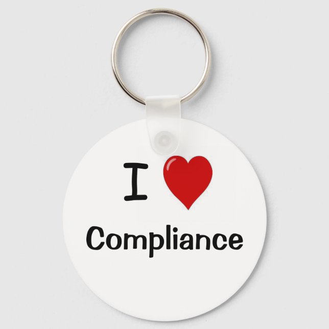 Porte-clés I Love Compliance I Heart Compliance Agent (Recto)