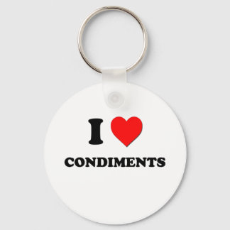 Porte-clés I Love Condiments ( Nourriture )