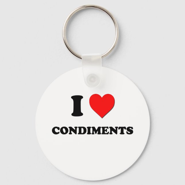 Porte-clés I Love Condiments ( Nourriture ) (Recto)
