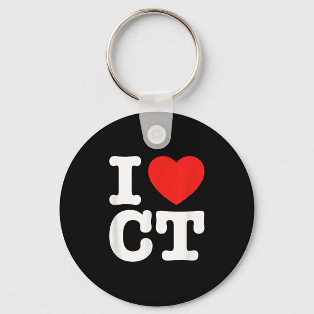 Porte-clés I Love Connecticut Shirt _ I Heart Ct  (Recto)