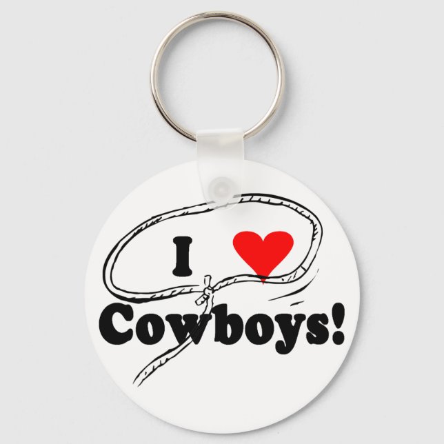 Porte-clés I Love Cowboys T-shirts et cadeaux. (Recto)