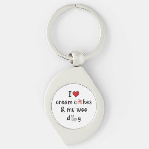 Porte-clés I Love Cream Cakes & My Wee Dog
