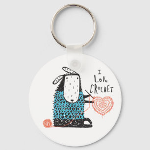 Porte-clés I Love Crochet Porte - clé