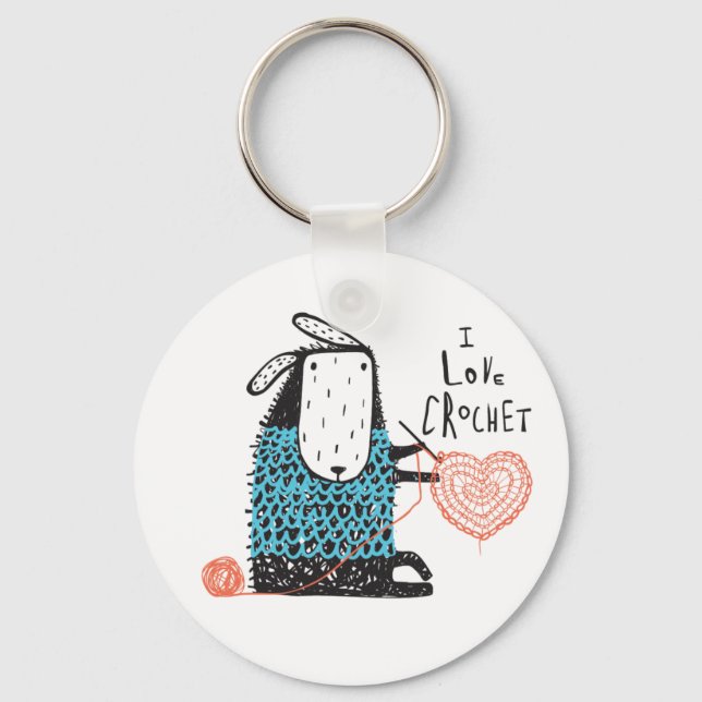Porte-clés I Love Crochet Porte - clé (Recto)