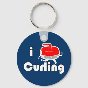 Porte-clés [ I LOVE CURLING ] Design Vintage par SKO