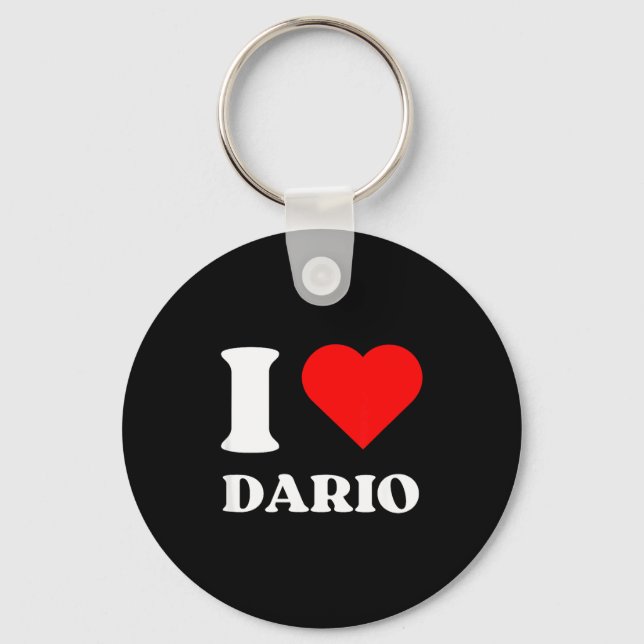 Porte-clés I Love Dario I Heart Dario Name Y2k Valentines Day (Recto)