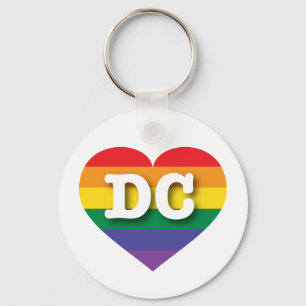 Porte-clés I Love DC Rainbow Heart