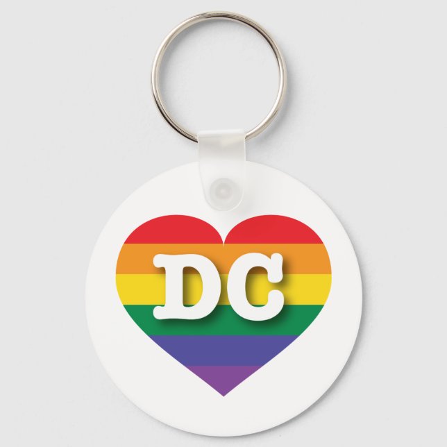 Porte-clés I Love DC Rainbow Heart (Recto)