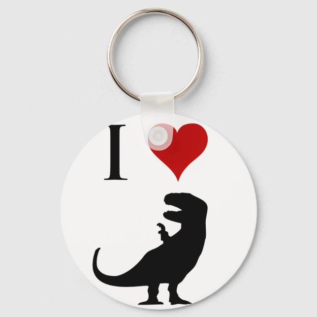 Porte-clés I Love Dinosaures - T-Rex (Recto)