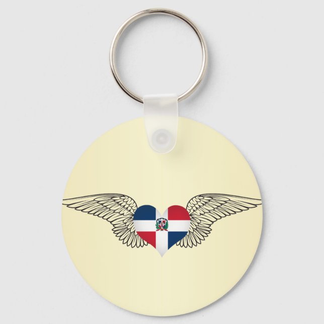 Porte-clés I Love Dominican Republic -wings (Recto)