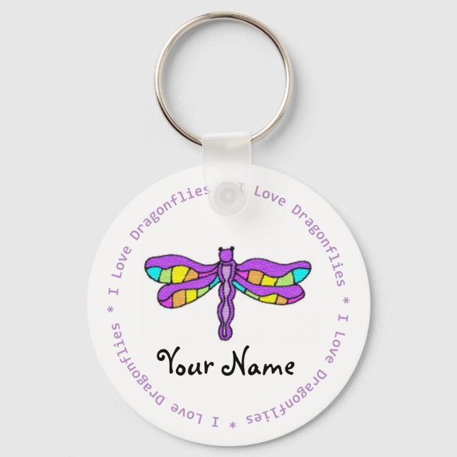 Porte-clés I Love Dragonflies Porte - clé personnalisable (Recto)