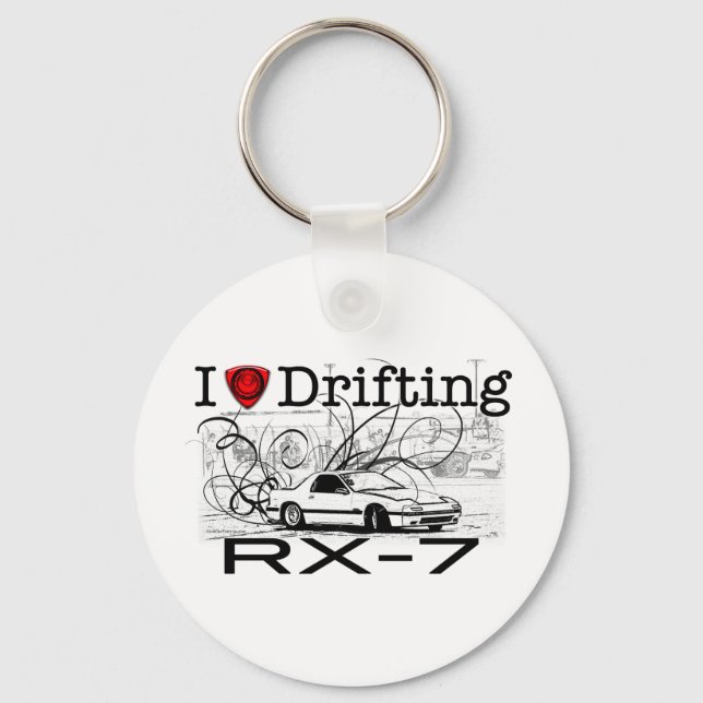 Porte-clés I love drifting RX-7 (Recto)