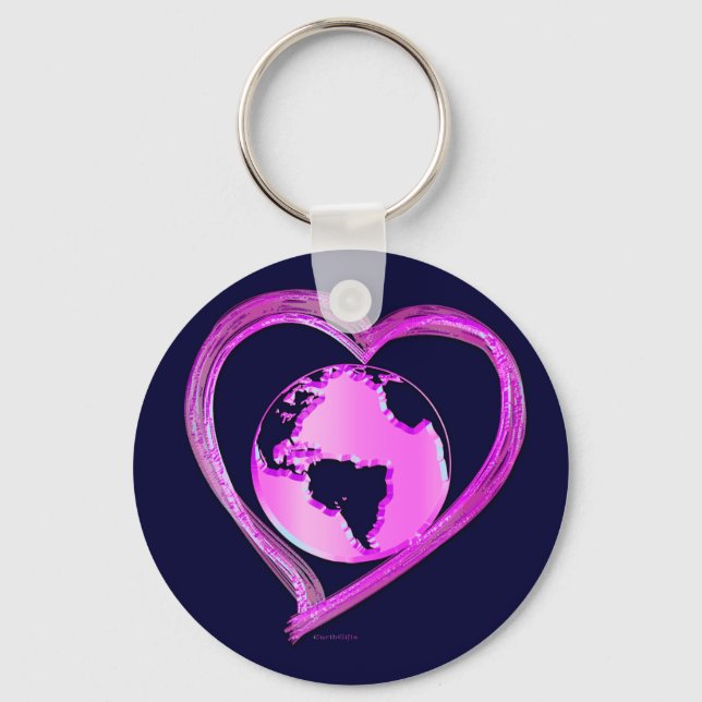 Porte-clés I LOVE EARTH (Pink) Series (Recto)