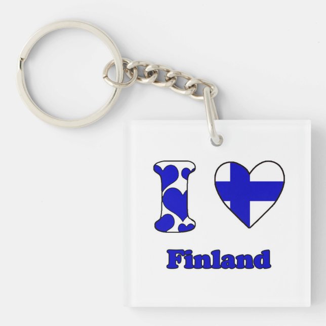 Porte-clés I love Finland (Devant)