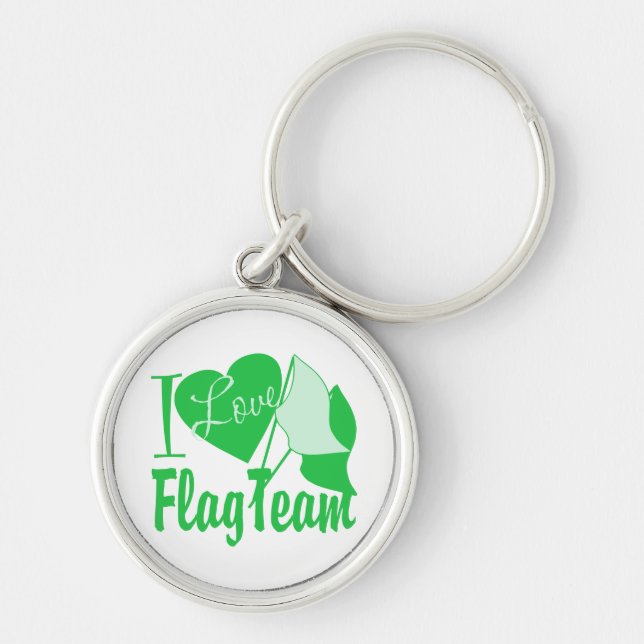 Porte-clés I Love Flag Team Green (Devant)