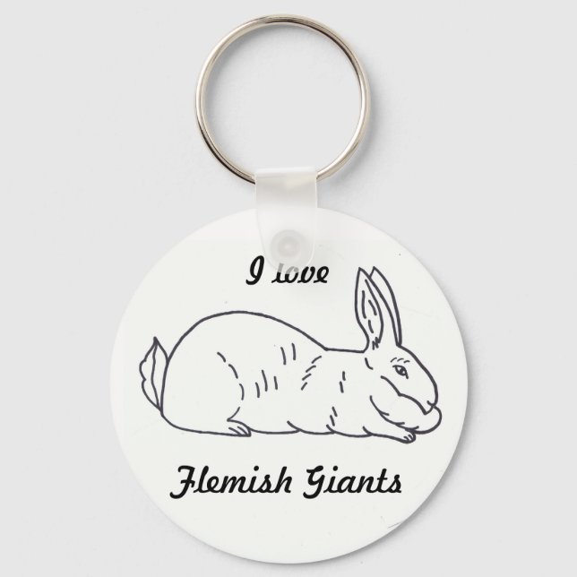 Porte-clés I Love Flemish Giants Rabbit Keychain (Recto)