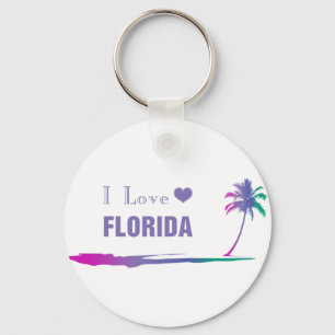 Porte-clés I Love Florida Colorful Purple