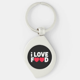 Porte-clés I Love Food Funny Foodie Cadeau pour hommes