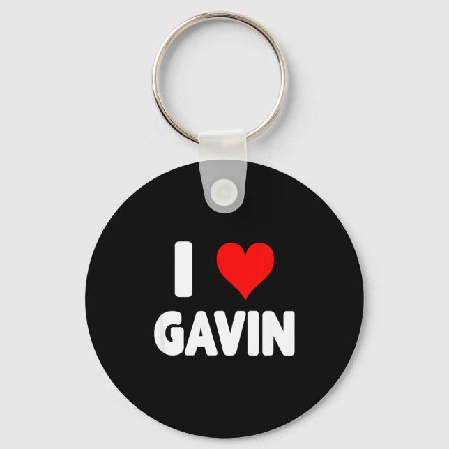 Porte-clés I Love Gavin - Heart  (Recto)
