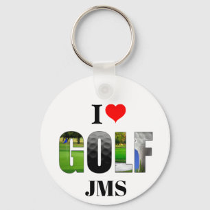 Porte-clés I Love Golf Monogramme