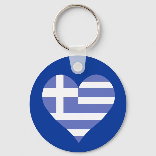 Porte-clés I Love Greece Heart (Recto)