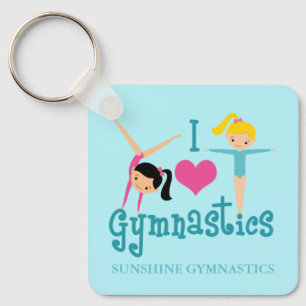 Porte-clés I Love Gymnastique Cute Gymnaste Personnalisé Tur