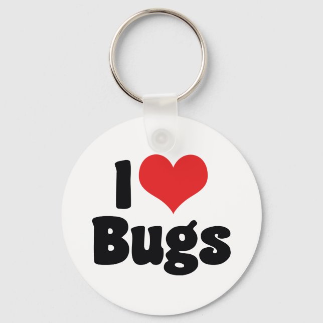 Porte-clés I Love Heart Bugs - Insectes Entomologiste (Recto)