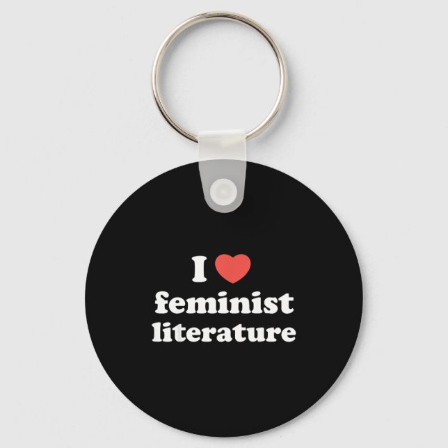 Porte-clés I Love Heart Feminist Literature  (Recto)