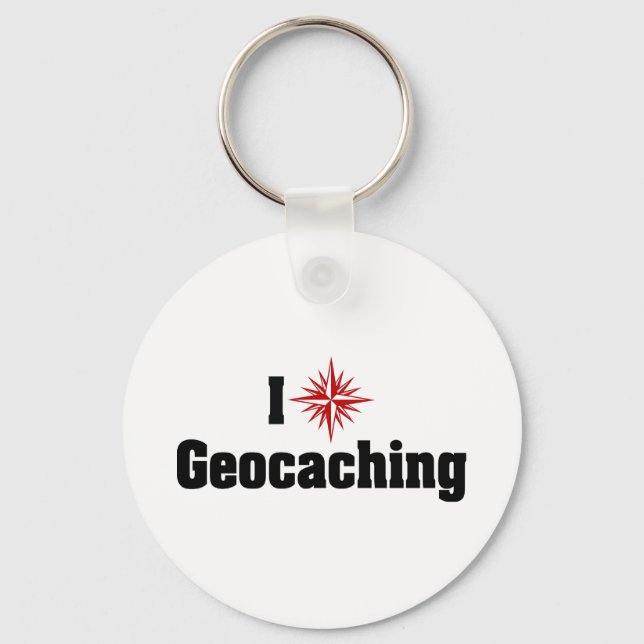 Porte-clés I Love Heart Geocaching - Chasseur de trésor (Recto)