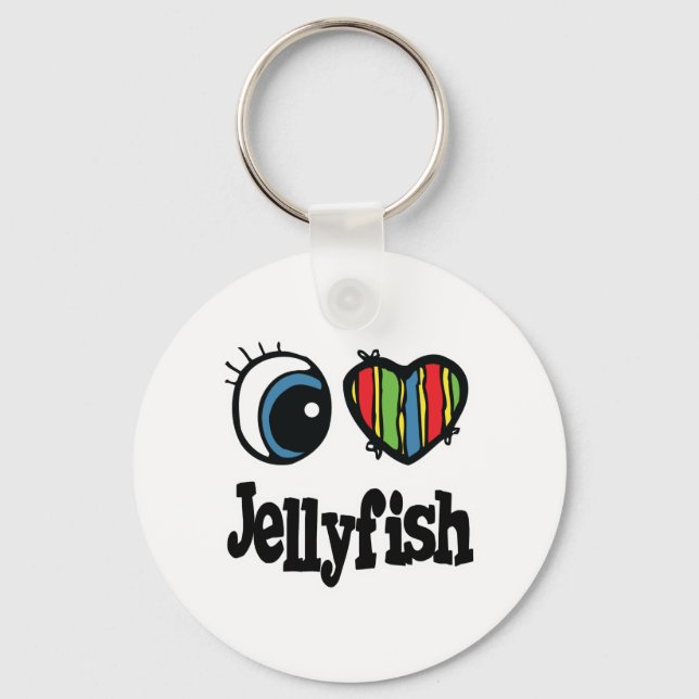 Porte-clés I Love (Heart) Jellyfish (Recto)