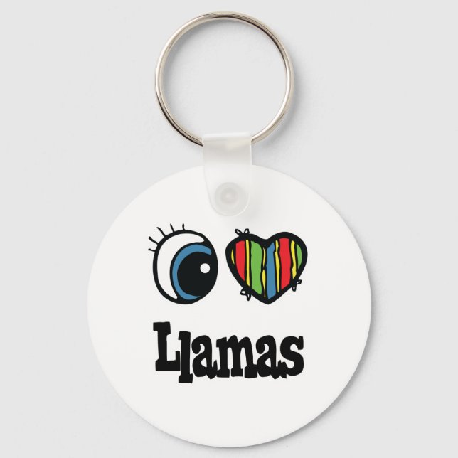 Porte-clés I Love (Heart) Llamas (Recto)