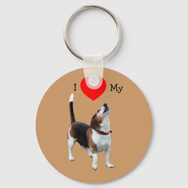 Porte-clés I Love Heart My Beagle Dog (Recto)