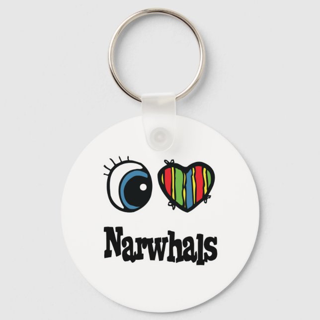 Porte-clés I Love (Heart) Narwhals (Recto)