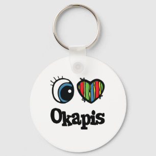 Porte-clés I Love (Heart) Okapis